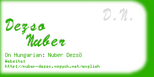 dezso nuber business card