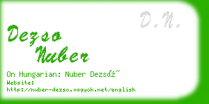 dezso nuber business card